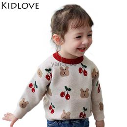 Pullover Cute Girls Sweaters Princess Thicken Warm Winter Knitwear Children Baby Knitting Pullovers Long Sleeve Girls Clothing for 2-10Y HKD230719