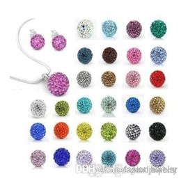 10Pcs lot 10mm crystal clay disco bead Rhinestone crystal Set necklace studs earrings drop jewelry set g421 p342238