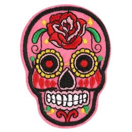 20 pcs Patch DIY Flowered Skull Embroidered Patches Fabric Badges Iron-On Sewing For Bags Patches Clothes Hat Decorative Ornament2943