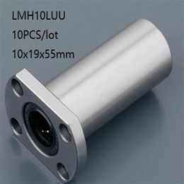 10pcs lot LMH10LUU 10mm linear ball bearing bushing long oval flanged bearings linear motion bearings 3d printer parts cnc router 256E