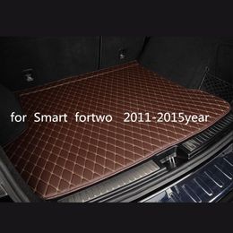 Custom anti-skid leather car trunk mat floor mat suitable for Smart fortwo 2011-2015year car anti-skid mat2950