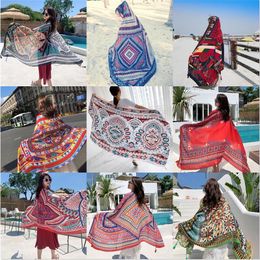 Sarongs 90x180cm 9 Styles Print Bohemian Suncare Beach Dress Bikini Sarong Wrap Scarf Long Women Brazilian Swimsuit Bathing Cover-ups 230718