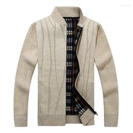 Men's Sweaters 2023 Autumn Korean Men Fleece Cardigan Knitted Sweatercoats Baseball Collar Jacket Male M-3XL 8873