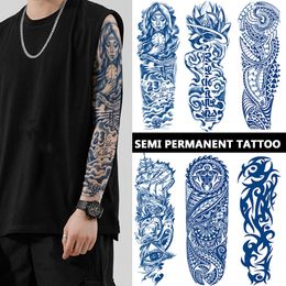 Herbal Tattoo Stickers Waterproof Semi-Permanent Tattoo Packs Full Arm Body Art Stickers Temporary Tattoo For Women Adult Man