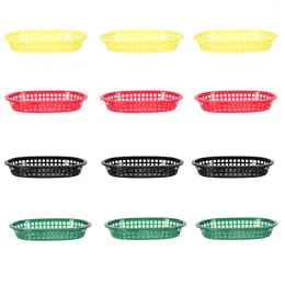 Dinnerware Sets French Fries Hamburger Basket Plastic Fruit Snack Storage Chip Woven