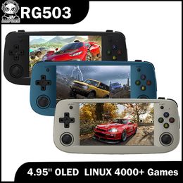Portable Game Players Anbernic RG503 Retro Video Game Consoles 4.95'' OLED LINUX System Support PSP N64 GB GBA GBC DC 4000 Games Portable Game Player 230718