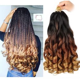 22 Inch French Curly Braiding Hair 75g/Pack Pre Stretched Bouncy French Curl Braiding Hair for Box Braids Loose Wavy Crochet Braids Hair Extensions LS04