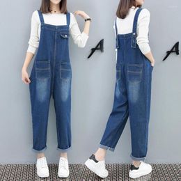 Women's Jeans 2023 Clothing Overalls Plus Szie Fat MM Wild Personality Denim Cropped Pants