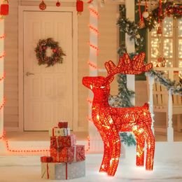 Christmas Decorations 4# Glowing Decoration Wrought Iron Deer Holiday Props Xmas Ornaments Outdoor Decors Navidad Gifts Noel