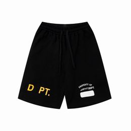 Mens Womens Shorts American Fashion Brand Galleries Depts Hand-painted Splash Printing Pure Cotton Terry Shorts Fog High Street 46-point Casual Pants Black Blue 31