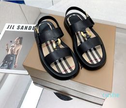 Summer Sandals Beach Slide Flat Platform Ladies Sandali Bathroom Home Shoes Flip Flops Striped Causal