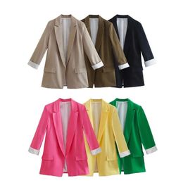 Women's Suits Womens Blazer Spring And Summer Comfort Products Linen Casual Sleeves Suit