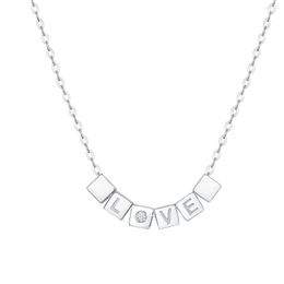 Chains Authentic 925 Silver Chain Love Initial Moissanite Necklace For Women Jewelry Accessories Bithday Gift Girlfriend