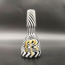 2023 Wig Wag 14mm Thick Bowl Piece Bong Glass Slide Water Pipes Cream Round Black White sTRIP Heady Slides Colorful Bowls Male Smoking Accessory