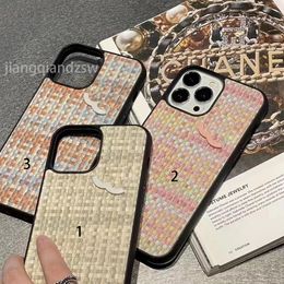 Classic Luxury designer phone case iPhone14 Pro Max 13 12 11 Stylish woven textured, non-slip wrapped edge phone case.