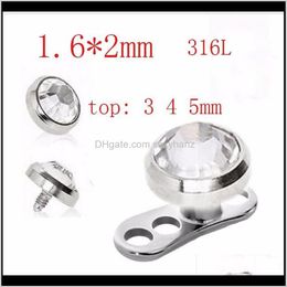 Plugs & Tunnels Drop Delivery 2021 316L Stainless Steel Skin Diver Piercing Micro Dermal Jewelry Body Gcwja304c