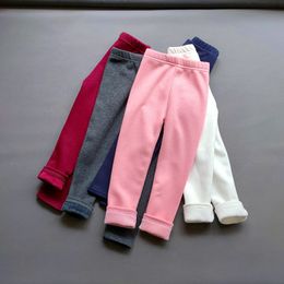 Leggings Tights Autumn and Winter Girls' Wool Legs Children's Ultra Thin Pants Children's Solid Velvet Warm Pants 230718