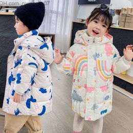 Coat 2022 New Girls' Boys' Down Jacket Winter Coat Children's Clothing Hooded Windproof Coat 2-7 Cotton Warm Coat Z230719