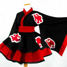 New Akatsuki Female Lolita Kimono Dress Cosplay Costume Custom Made294n