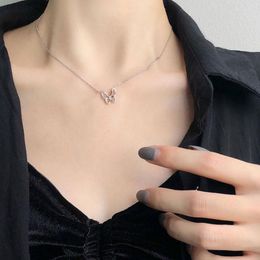 Pendant Necklaces Butterfly Necklace For Women Simple Temperament Clavicle Chains Cute Sweet Korea Jewelry Female Accessories