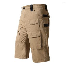 Men's Shorts Cargo Summer Men Cotton Pants Multi-Pocket Workwear Overalls Loose Straight Male Trousers Plus Size S-5XL