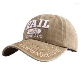 Ball Caps Doit 2023 Washed Cotton Baseball Cap Hats For Women Men Vintage Dad Mom Hat Embroidered VAIL Outdoor Sports Snapback