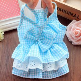 Dog Apparel Plaid Pet Wedding Dress Princess Puppy Cat For Small Dogs Chihuahua Clothing Yorkshire Dresses Poodle Ropa Perro