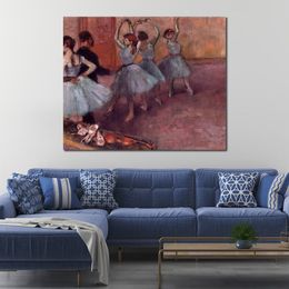 Elegant Canvas Art of Dance Dancers in Light Blue Figurative Edgar Degas Paintings for Contemporary Homes Decor