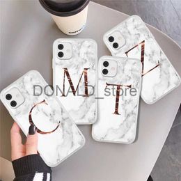 Cell Phone Cases moskado DIY Name A Z Marble Texture Phone Cover For iPhone 12 Mini 11 Pro Max X XR XS Max 7 8 7Plus Soft Silicone TPU Back Case J230719