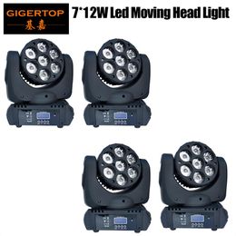 TP-L641 4pcs lot 7x12W RGBW 4IN1 High Quality LED Moving Head Light Beam Moving Head Light 15 DMX Channels Led Stage Light Led Pro196T