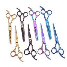 JOEWELL 5.5 inch /6.0'' 6CR golden hair cutting /thinning scissors 62HRC hardness with gemstone screw on handle LL