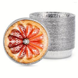 Disposable Dinnerware 50 Pcs 5/ 6/7 Inch Round Aluminum Foil Pan Deep Container For Baking Cooking Storing Serving Reheating