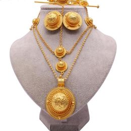 Wedding Jewellery Sets 6Pcs Ethiopian Bridal Jewellery Sets Gold Colour Habesha Eritrea African Wedding Necklace Earrings Bracelet For 267h