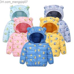 Coat 2021 Fashion Cartoon Down jacket Baby Girls Boys Jacket Winter Light Hoodie Children's Jacket Z230720