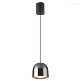 Pendant Lamps Modern Simple Aluminum Lamp Black/Blue/Red Creative Bedroom Restaurant Decor Hanging Light Adjustable Lifting Droplights