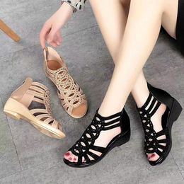 Sandals Fashion Women Sandals High Heels Women Shoes Comfortable Hollow Out Zipper Platform Sandals Women Wedges Designer Sandals Summer 230718