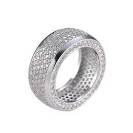 Hip Hop Stainless Steel Cubic Zirconia Rings Iced Out High Quality Micro Pave Cubic Zirconia Bling Jewlery Women Men Gold Silver Finger Ring