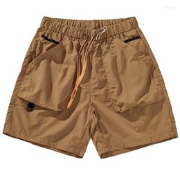 Men's Shorts Summer Quick Drying Light Casual Five Quarter Pants Simple All-in-one Elastic Waist Drawstring Loose Sports