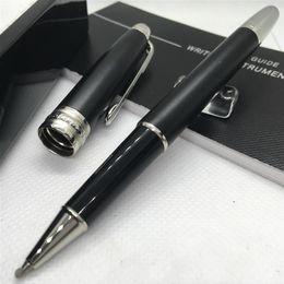 Send 1 Gift Leather Bag Matte Black Rollerball Pens Ballpoint Pen School Office Supplies With Series Number2656