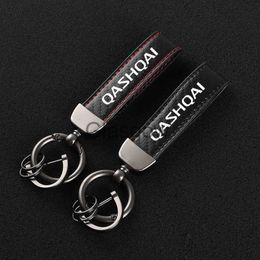 Car Key For NISSAN QASHQAI j10 j11 2011 JUCK MICRA KICKS LEAF Car Carbon fiber with line Leather Car KeyChain sports Custom Key Rings x0718