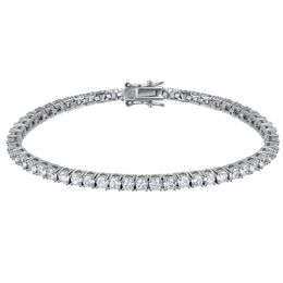 Real Solid 925 Silver 15-21cm Tennis Bracelet Jewelry Pave Full 3mm of 5A CZ Eternal Gift for Wife Fine Jewellery278L