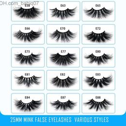 False Eyelashes E series Natural simulation 25mm mink lashes Long and thick Color lash Manual Sharpening Eyelash box False Eyelashes 100 Real 3D Mink Z230719