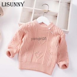 Pullover 2023 Girls Sweater Pullover New Autumn Winter Baby Sweaters Jumper Children Fashion Pearls Toddler Kids Knitted Clothes 1T-5T HKD230719