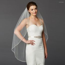 Bridal Veils Crystal Women Veil Wedding With Comb Minimalist Style Short Glitter For Brides Head Accessory Rhinestones