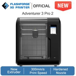 Printers Flashforge 3D Printer Adventurer 3 Pro 2 PEI Build Plate Fast Speed 300mm/s Dual Cooling Fan Hard Nozzle For Print Carbon Fiber