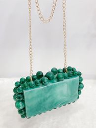 Storage Bags Acrylic Cloud Candy Colour Shoulder Bag Crossbody Small Square Chain Strap Women's Pearl Party Handbags