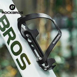 Water Bottles Cages ROCKBROS Bicycle Bottle Cages Aluminium Alloy Cycling Water Bottle Holder Ultralight Cup Bracket Mount MTB Road Bike Accessories HKD230719