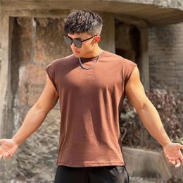 Men's Tank Tops Mens Gym Top Men Fitness Sleeveless Shirt Male Cotton Breathable Sports Vest Undershirt Gyms Running