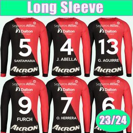 23 24 Atlas Long Sleeve Soccer Jerseys FURCH M. NERVO O. HERRERA J. MARQUEZ REYES LOZANO J. QUINONES SANTAMARIA Home Away Football Shirt Uniforms