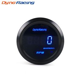 Dynoracing Car Tachometer 2 52mm RPM gauge Digital tachometer 0-9000 RPM Blue Led meter Car gauge224I